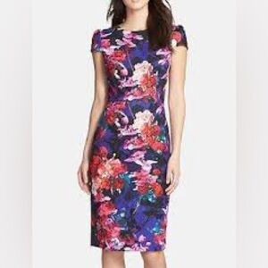 Betsey Johnson Floral Print Cap Sleeve Dress - Size 2